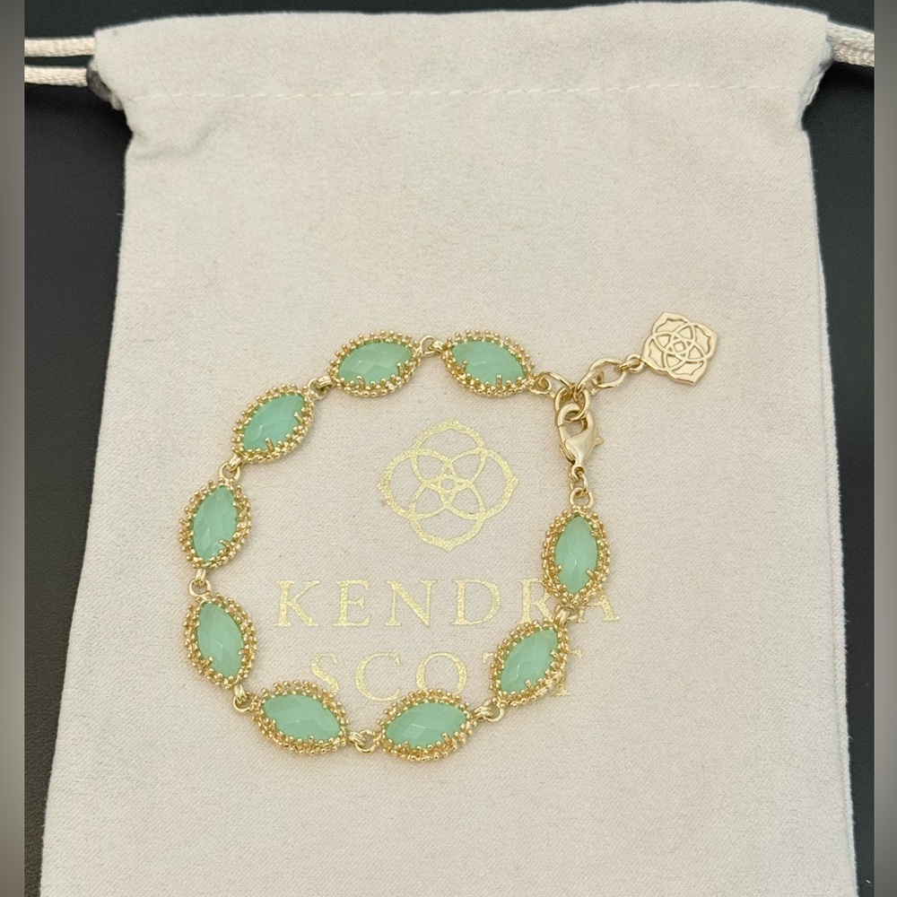 Kendra Scott Jana Bracelet in Gold with mint green stones - Picture 2 of 6
